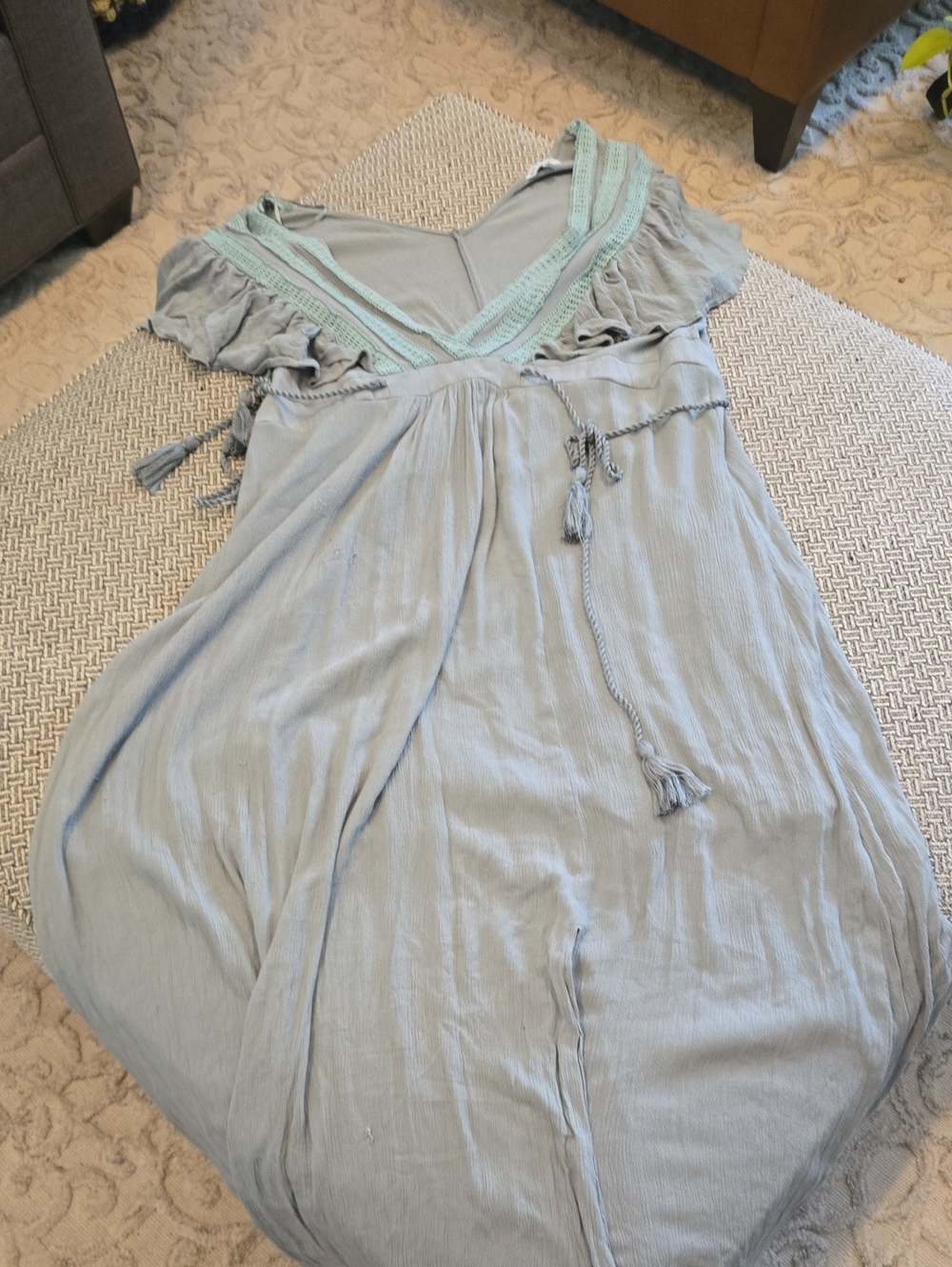 Baltic Born Sage Green Maxi Dress with Mint Trim
